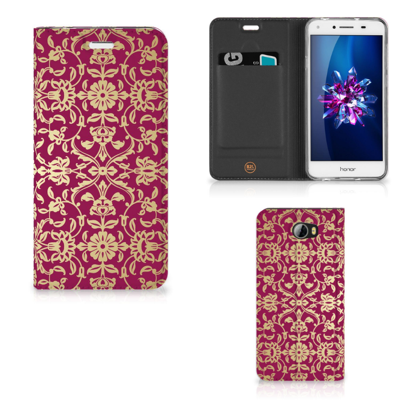 Telefoon Hoesje Huawei Y5 2 | Y6 Compact Barok Pink Telefoon Hoesje Huawei Y5 2 | Y6 Compact Barok Pink