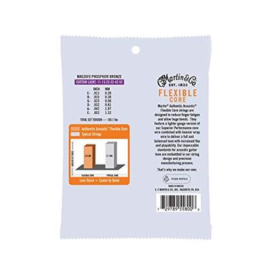 Martin Strings MA535FX Flexible Core Phosphor Bronze Custom Light 11-52
