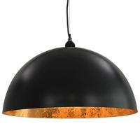 Plafondlampen 2 st halfrond E27 50 cm zwart en goudkleurig - thumbnail