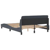 Bedframe met hoofdeinde fluweel donkergrijs 140x190 cm - thumbnail