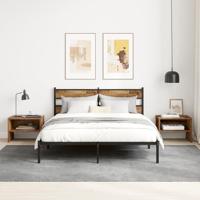 Nachtkastje 2 pcs Oud hout 40 x 30 x 30 cm Bewerkt hout - thumbnail