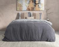 Dreamhouse - Knitty Natural Dekbedovertrek Flanel - Taupe/Grijs - 140 x 220 - thumbnail