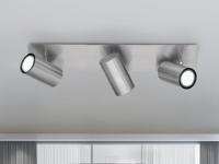 Trio Moderne plafondspotSeries 8024 3-lichts nikkel mat - 802400307 - thumbnail