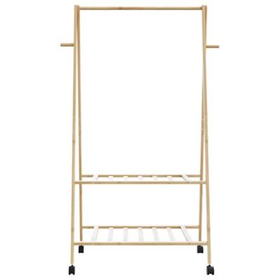 VidaXL Kledingrek met schappen en wielen 96x45,5x155,5 cm bamboe