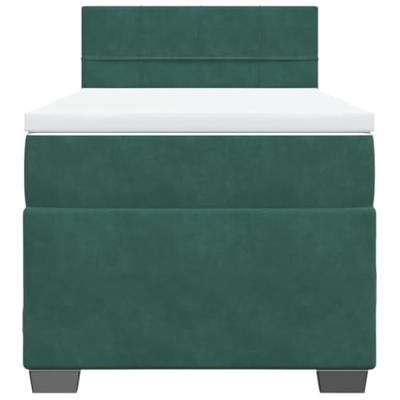 Boxspring met matras fluweel donkergroen 90x190 cm