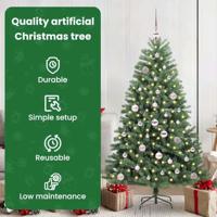 VidaXL Kunstmatige inklapbare kerstboom groen 150 cm pvc en metaal - thumbnail