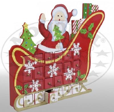 Adventskalender Arreslede met 24 laadjes Adventskalender Arreslede met 24 laadjes