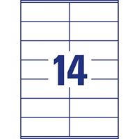 Avery Zweckform 3477, Universele etiketten, Ultragrip, wit, 100 vel, 14 per vel, 105 x 41 mm - thumbnail