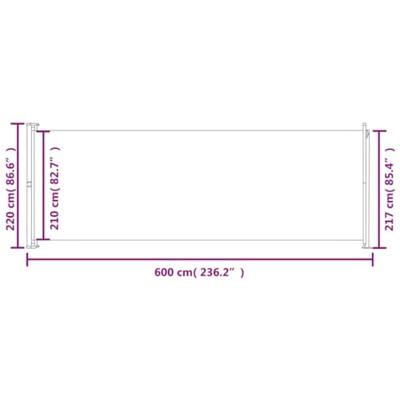 VidaXL Tuinscherm uittrekbaar 220x600 cm rood