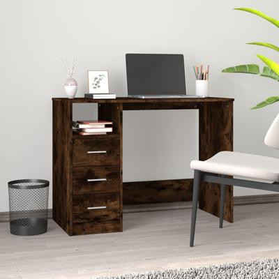 Bureau met lades 102x50x76 cm bewerkt hout gerookt eikenkleurig Bureau met lades 102x50x76 cm bewerkt hout gerookt eikenkleurig