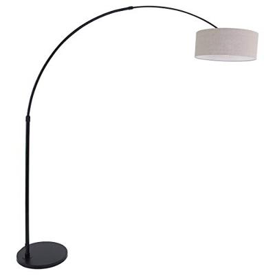 Steinhauer Vloerlamp Sparkled light 9900 zwart kap grijs linnen