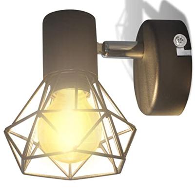 VidaXL Wandlampen 2 st met led industriële stijl zwart
