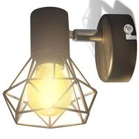 VidaXL Wandlampen 2 st met led industriële stijl zwart - thumbnail