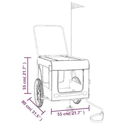 Hondenfietstrailer oxford stof en ijzer blauw en zwart - thumbnail