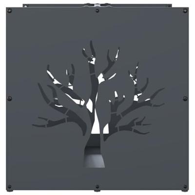 Brandhoutrek 40x40x40 cm koudgewalst staal antracietkleurig Brandhoutrek 40x40x40 cm koudgewalst staal antracietkleurig