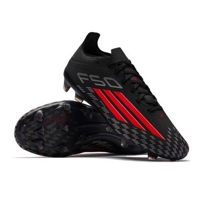 adidas F50 Pro Gras Voetbalschoenen (FG) Zwart Rood Donkergrijs
