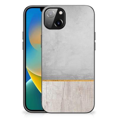 iPhone 14 Plus Houten Print Telefoonhoesje Wood Concrete iPhone 14 Plus Houten Print Telefoonhoesje Wood Concrete
