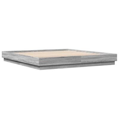 Bedframe met LED-verlichting grijs sonoma eikenkleur 200x200 cm