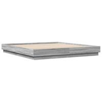 Bedframe met LED-verlichting grijs sonoma eikenkleur 200x200 cm - thumbnail