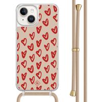 iPhone 14 hoesje met beige koord - Hartendief - thumbnail