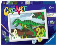 Ravensburger creart schilderen op nummer - dwalende dinosaurus - thumbnail