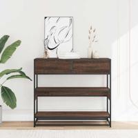 Wandtafel 90x35x80 cm bewerkt hout bruin eikenkleur - thumbnail