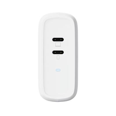 Trust Maxo Oplader USB-C 65W, 2 USB-C Poorten, 75% Gerecycled Materiaal, Snellader Fast USB C Charger Reislader voor iPhone iPad Samsung Galaxy Steam Deck Smartphones Tablets Laptops - Wit