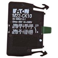 Eaton M22-CK10 Contactelement 1x NO Moment 230 V/AC, 400 V/AC, 500 V/AC, 24 V/DC, 110 V/DC, 220 V/DC 1 stuk(s)