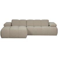 WOOOD Loungebank 'Mojo' Links, Bouclé, kleur Beige Melange - thumbnail
