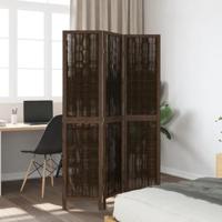 Kamerscherm met 3 panelen massief paulowniahout donkerbruin - thumbnail