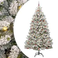 VidaXL Kunstkerstboom met 300 led groen en wit 300 cm pvc en metaal - thumbnail
