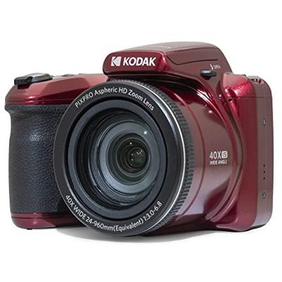 KODAK Pixpro Astro Zoom AZ405 Digitale camera Bridge, X40 zoom, 24 mm groothoek, 20 megapixels, LCD 3, Full HD video 1080p, OIS, AA-batterij, rood