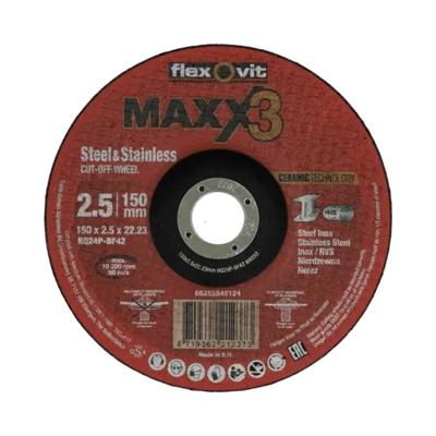 Flexovit MAXX 3 Inox doorslijpschijf NQ60Y T41 T - 125x1x22,23 mm