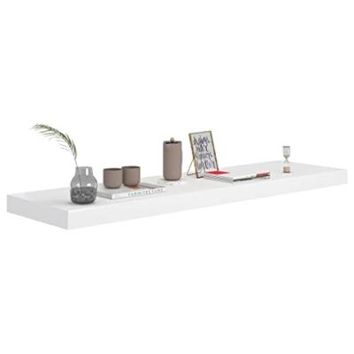 Wandschappen zwevend 4 st 90x23,5x3,8 cm MDF wit Wandschappen zwevend 4 st 90x23,5x3,8 cm MDF wit