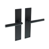 Intersteel Zwarte Deurklink Jura schild 250x55x2mm blind - thumbnail
