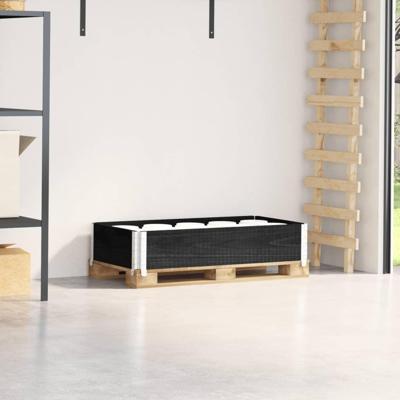 VidaXL Palletopzetrand 100x50 cm massief grenenhout zwart