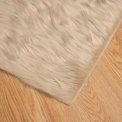 VidaXL Nep schapenvacht tapijt tafalla beige 80 x 250 cm polyester