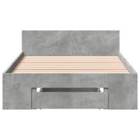 Bedframe met lade bewerkt hout betongrijs 100x200 cm - thumbnail