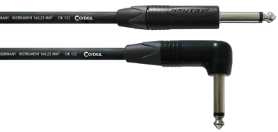 Cordial ECL CPI6PR Jack/haakse jack kabel 6m Cordial ECL CPI6PR Jack/haakse jack kabel 6m