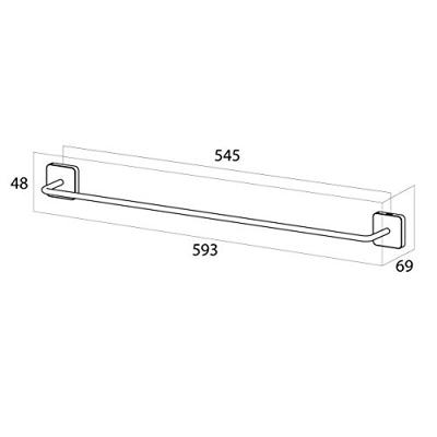Handdoekrek Tiger Onu 59 cm RVS Geborsteld Handdoekrek Tiger Onu 59 cm RVS Geborsteld