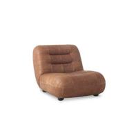 Dutchbone Fauteuil 'Wyatt' Wax Leder, kleur Cognac - thumbnail