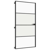 VidaXL Binnendeur smal 102,5x201,5 cm gehard glas en aluminium zwart - thumbnail