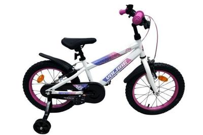Volare lily kinderfiets - meisjes - 16 inch - wit roze paars - twee handremmen