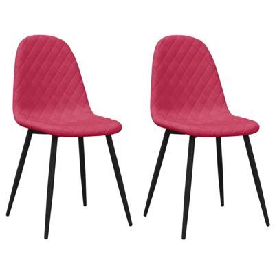 Eetkamerstoelen 2 st fluweel wijnrood