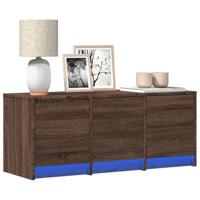 Tv-meubel met LED 97x34x40 cm bewerkt hout bruin eikenkleurig - thumbnail