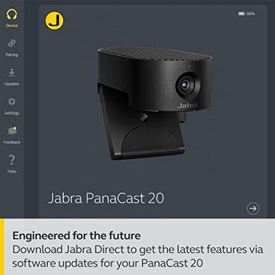 Jabra PanaCast 20 4K-webcam 3840 x 2160 Pixel Microfoon, Klemhouder, Geïntegreerd afdekpaneel Jabra PanaCast 20 4K-webcam 3840 x 2160 Pixel Microfoon, Klemhouder, Geïntegreerd afdekpaneel