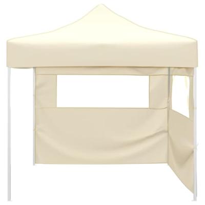 Vouwtent met 2 wanden 3x3 m creme