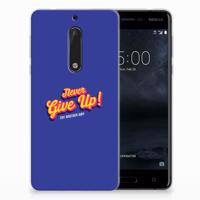 Nokia 5 Siliconen hoesje met naam Never Give Up - thumbnail