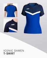 JAKO 6124D T-Shirt Iconic Dames - Royal/Marine - 34 - thumbnail