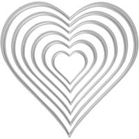 Creativ Company Stans- en embossing mallen, harten, afm 2,5x3-10x11 cm, 1 stuk - thumbnail